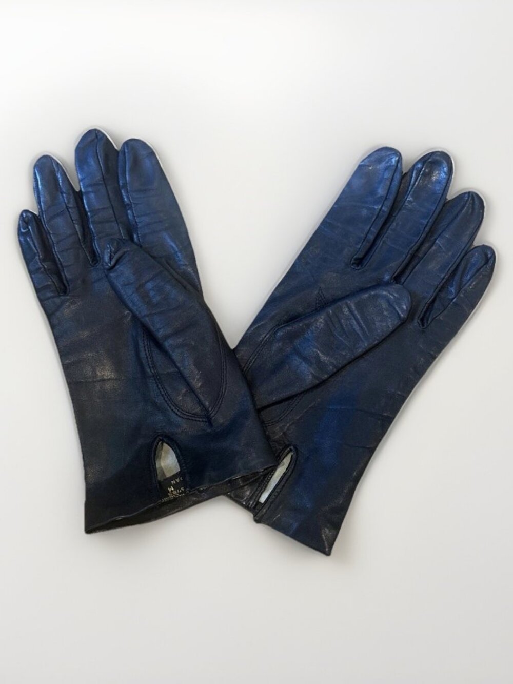 Vintage Cowhide Leather Driving Gloves Made In Japan Medium Black